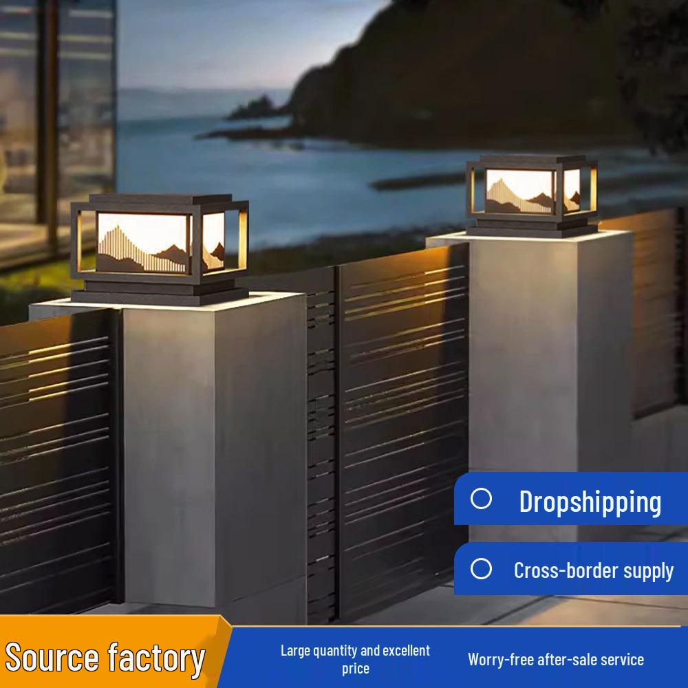 Modern Solar LED Pillar Light for Garden, Courtyard, or Hotel