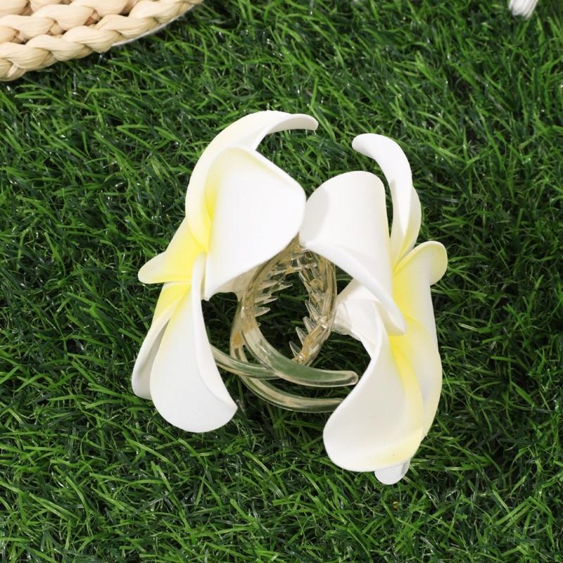 Leggero Fermaglio per Capelli in Resina Plumeria per Donna Comodo Accessorio per Vacanze al Mare con Fiore Realistico