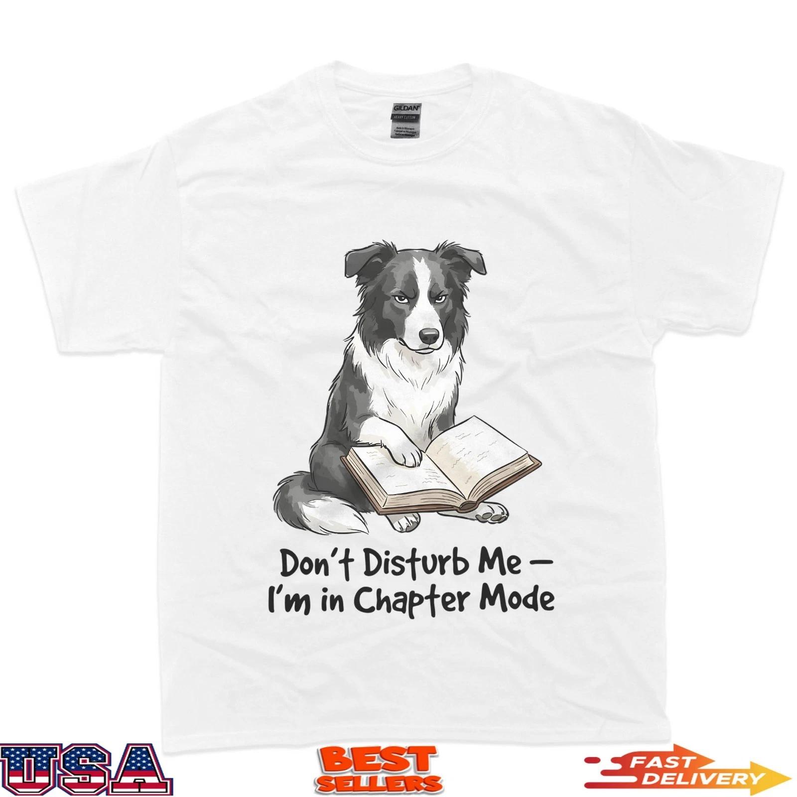 

Funny Border Collie Reading Dog Book Lover T-Shirt 2XL