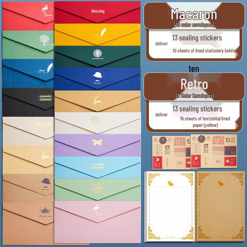 Nordic Style Literary Retro Envelope & Letter Paper Set - Love Letter & Greeting Card Collection