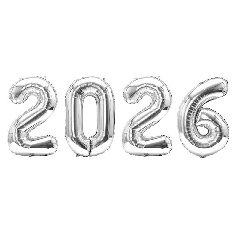 2026 Number Foil Balloons Happy  Year Eve Party Decoration Photo Booth Props Supplies Christmas Home Decor Navidad 2026