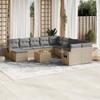 Vidaxl 12-Cz. Garden Furniture Set With Cushions, Beige, Poly Rattan