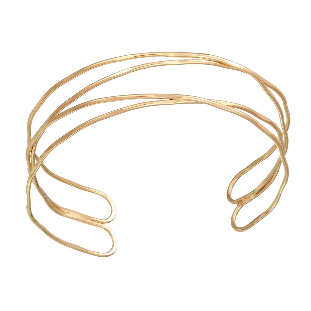Elegant Arm Cuff Bracelet Gold Hollowed Multilayered Openwork For Women and Girl Fashion Jewelry Arm Accessories
