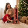 Schieberegler Santa Schornstein Adventskalender Holz-Weihnachts-Stapelspiel Familien Geschenke