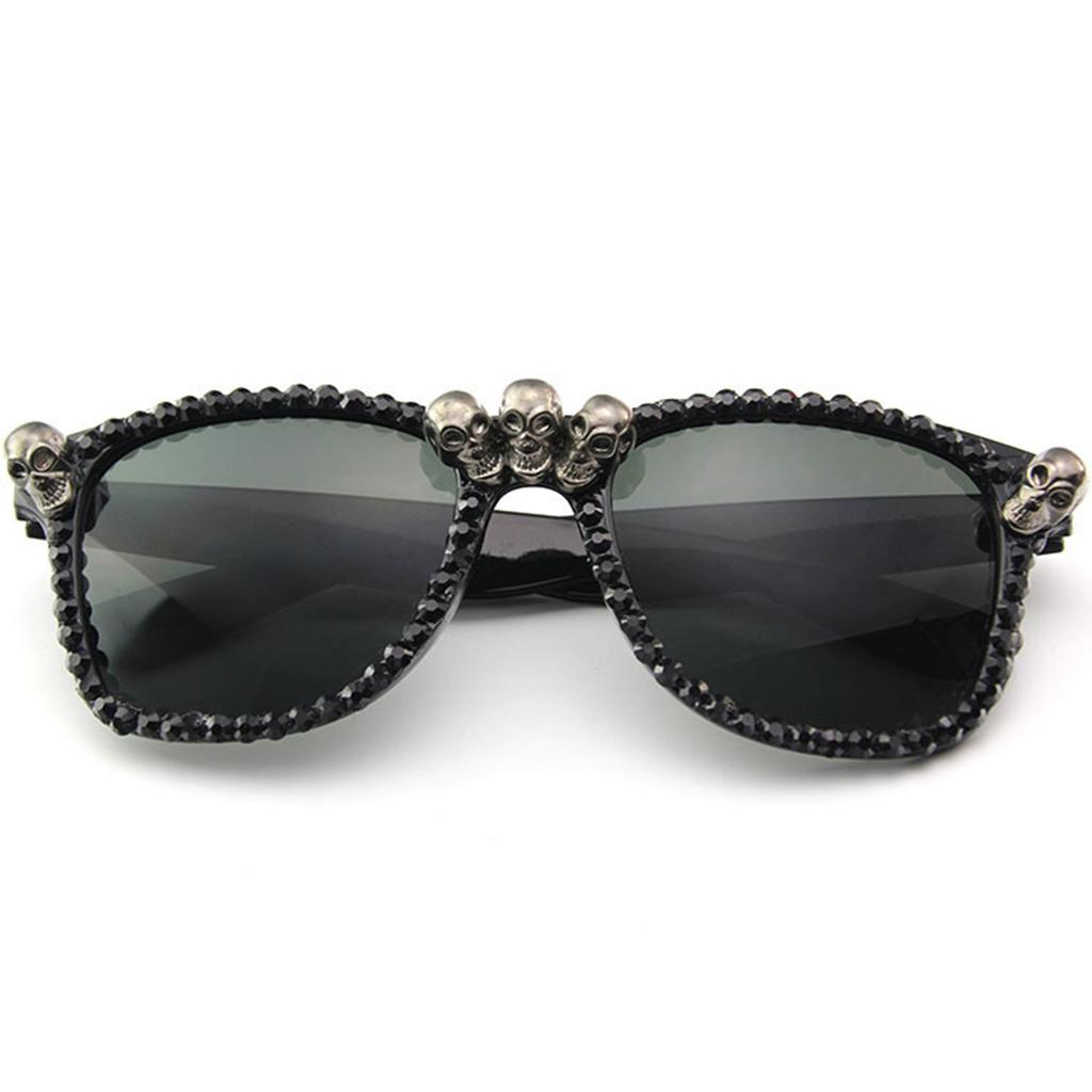 Halloween Rhinestone Skull Sunglasses Decorative Glasses for Party and Costume Events