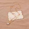 2022 Trendy Necklace Natural Freshwater Pearl Chain Necklace Hollowed Cut Handmade Jewelry for Women