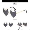 Devil Er Hert Sunglsses for Women Men Eyewer nti Glre 400 Rimless Sunglss Beches Mkeup Decortion