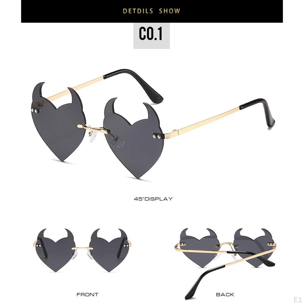 Devil Er Hert Sunglsses for Women Men Eyewer nti Glre 400 Rimless Sunglss Beches Mkeup Decortion