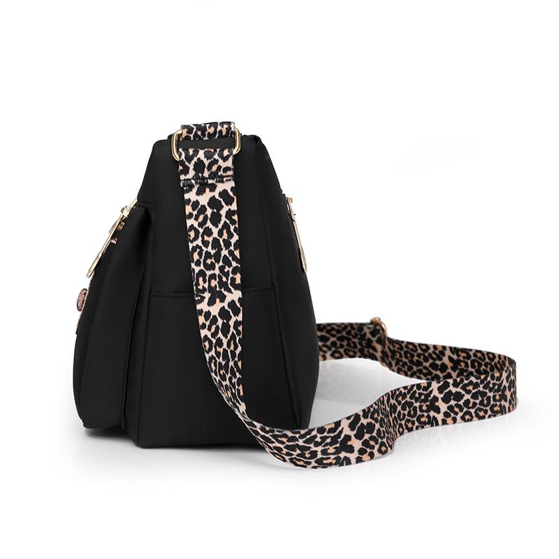 Nylon Women's Shoulder Bag Leopard Print Crossbody Bag