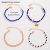 4 pièces/ensemble Bracelets Coquillage Bohème pour Femmes Mode Chaîne Métal Feuille Bracelets Faits Main Style Ethnique Bijoux d'Été Plage