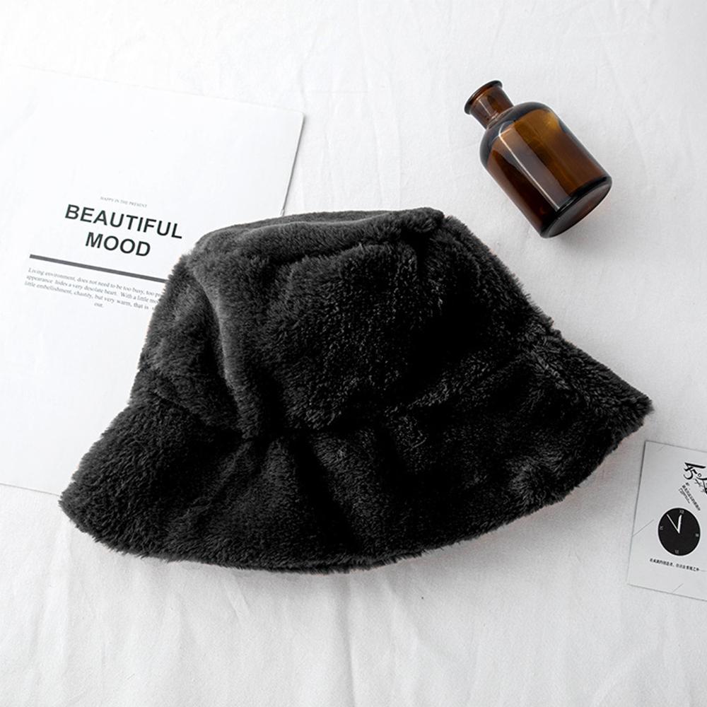 Sweet Ladies Winter Soft Outdoor Warmer Faux Fur Rabbit Warm Hat Fishing Cap Bucket Hat