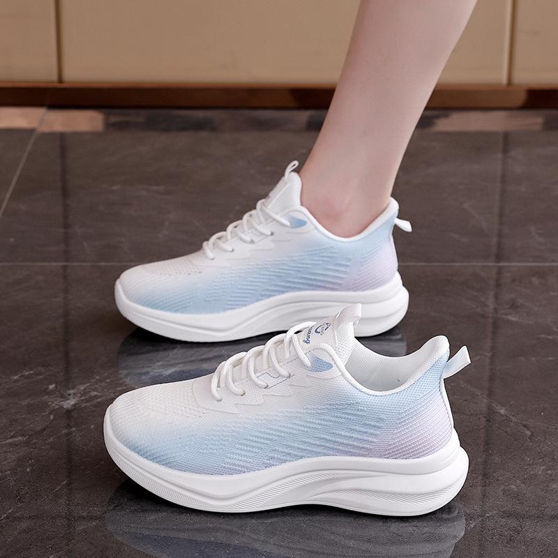 2025 spring new Korean version breathable fly-woven women's shoes ins tide student running sports shoes casual shoes FZ6606