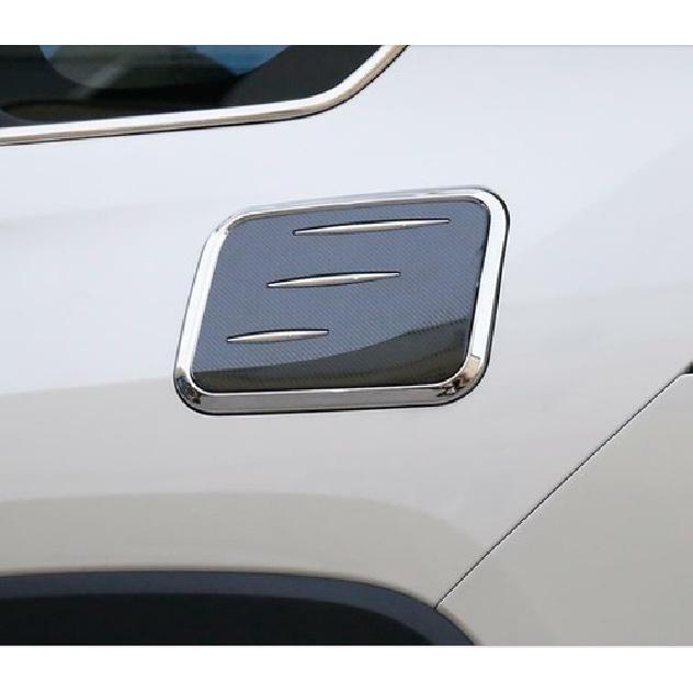 For Toyota RAV4 2019-2024 Chrome + Carbon Fiber Fuel Gas Tank Cap Cover Trim