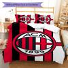 AC Milan logo  Pattern Bedding Quilt Set Quilt Cover Pillowcase Home Decoration Birthday Gift (1 * duvet cover + 2 * pillowcase, without core)