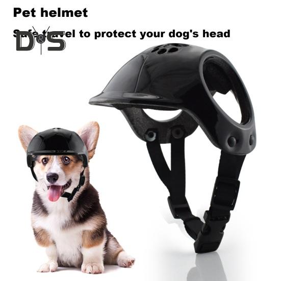 Pet Helmet with Ear Holes Dog Safety Hat Windproof Adjustable Puppy Motorcycle Helmet for Outdoor Riding Hiking Cycling
