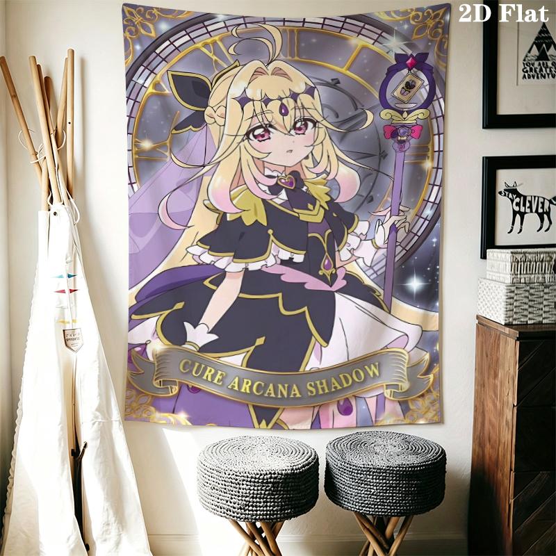Pretty Cure Wall Tapestry Aesthetic Wall Hanging Printed Fabric Blanket Decorative Tapestries for Bedroom Living Room Home Decor