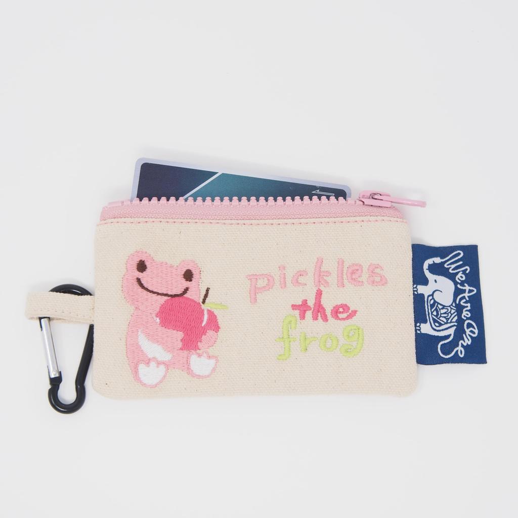 Pickles the Frog Embroidered Carabiner Mini Pouch