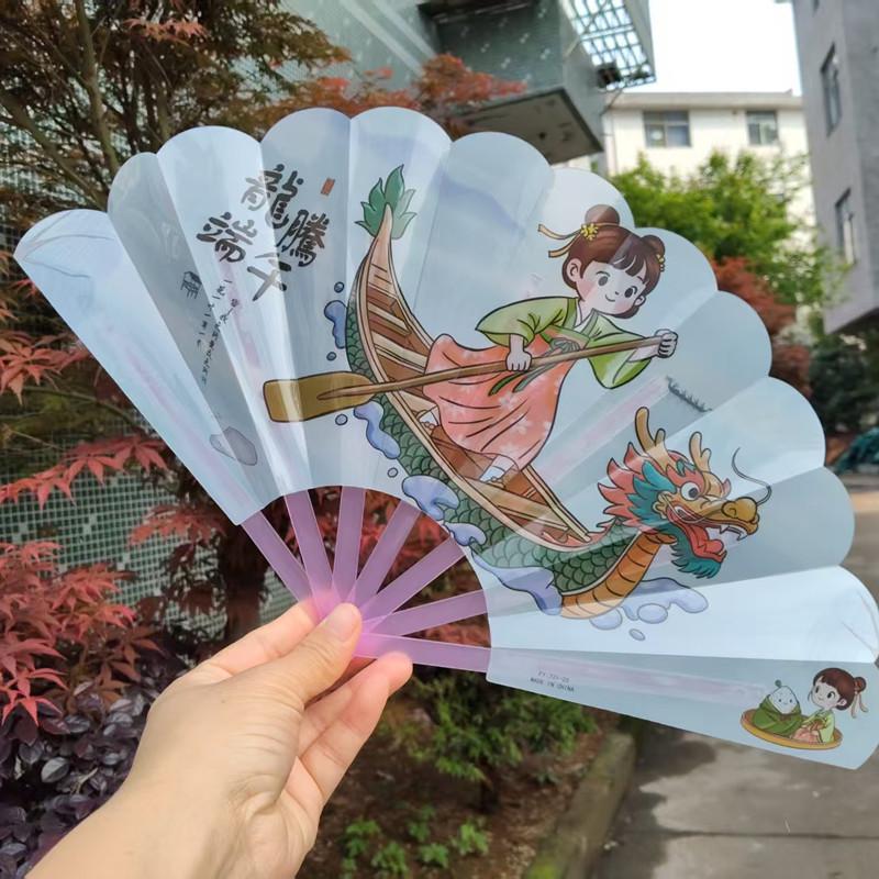 Children's Portable Ancient Style Folding Fan – Chinese Dragon Boat Festival Design
