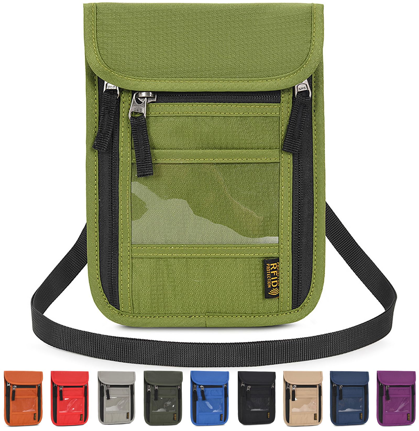 

Скимминг паспорта с ID-картой Многофункциональное хранение Паспортный кошелек [Clakllie] Чехол, Подвесной на шею, RFID, Защита, Легкий, Водонепроницаемый,