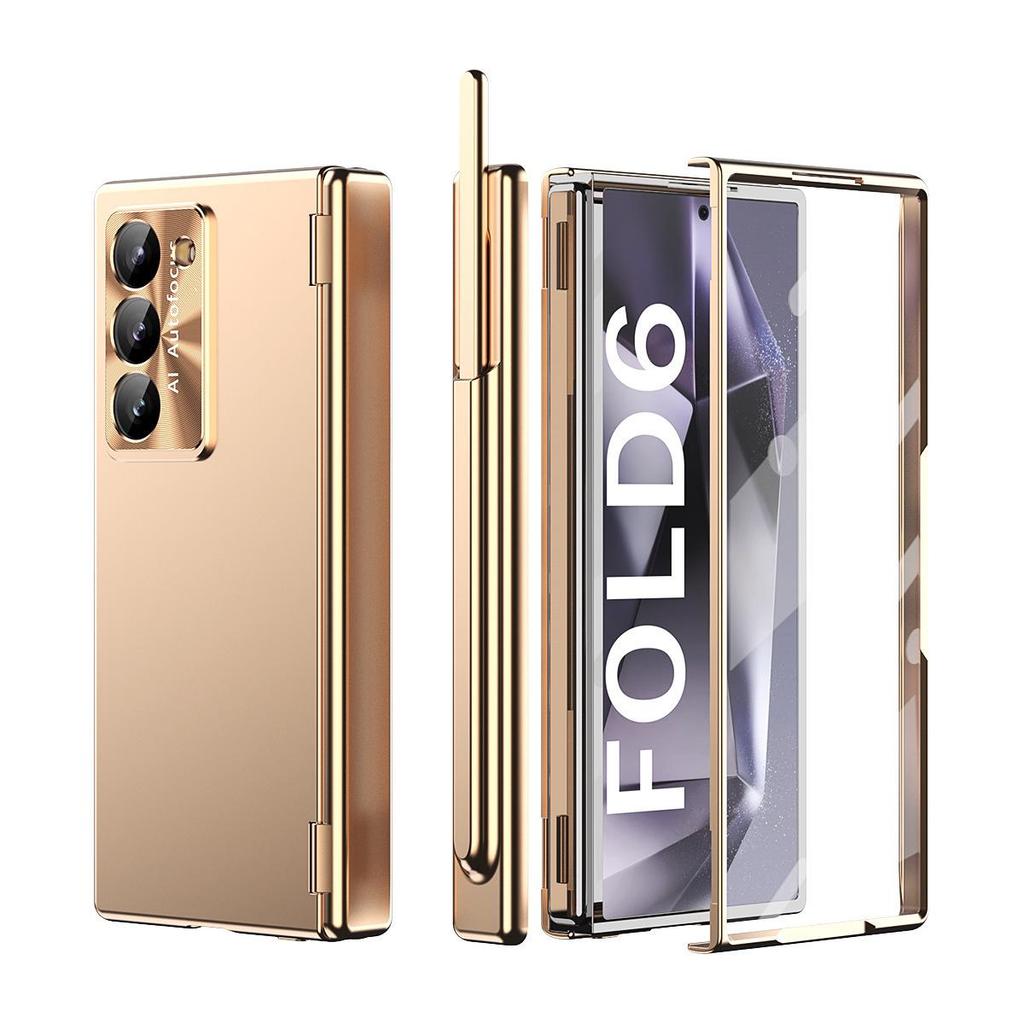 Compatible Samsung Z Fold7/6 Case with Dual Hinge Pen Slot, Pen Shell Film, Full Coverage, and Drop-proof Protection.