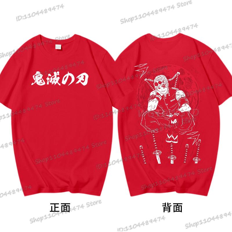 Men's Kimetsu No Yaiba Anime Clothing Uzui Tengen 2025 New Graphics T Shirt Loose Daily Round Neck Cotton Unisex Tops Tees
