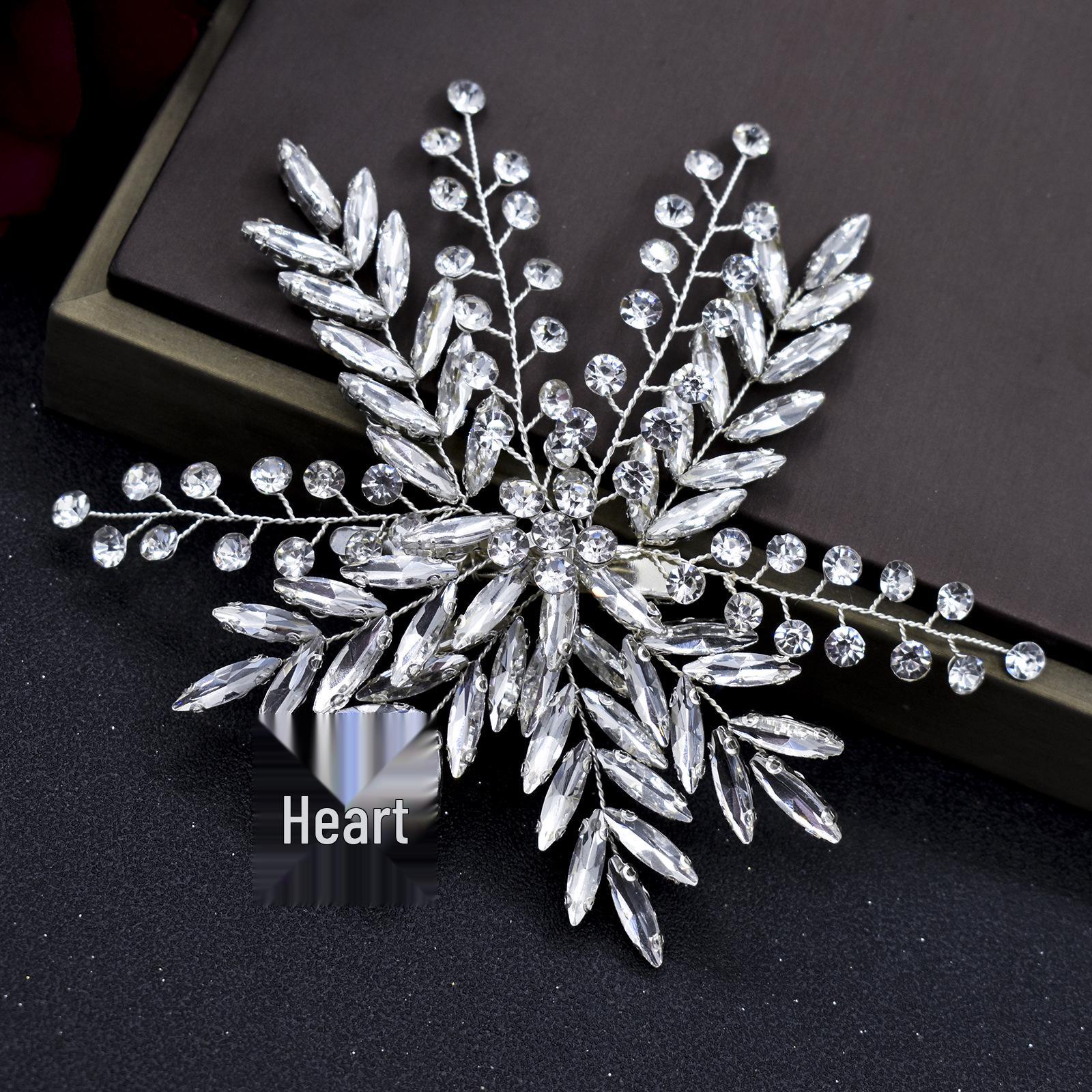 

Свадебная заколка для волос со стразами: Элегантный Свадебный и Вечерний Аксессуар для Высокой Прически Ручной Работы серебряный