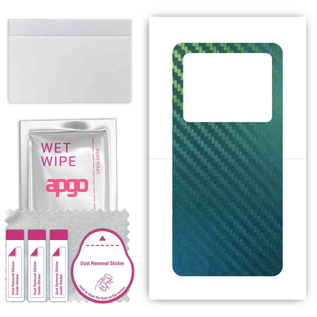 apgo Schutzfolien-Aufkleber für die Rückseite, kompatibel mit Vivo X80, Wrap-Folie, Folie, Vinyl - Muster Carbon Chamäleon CAKA1