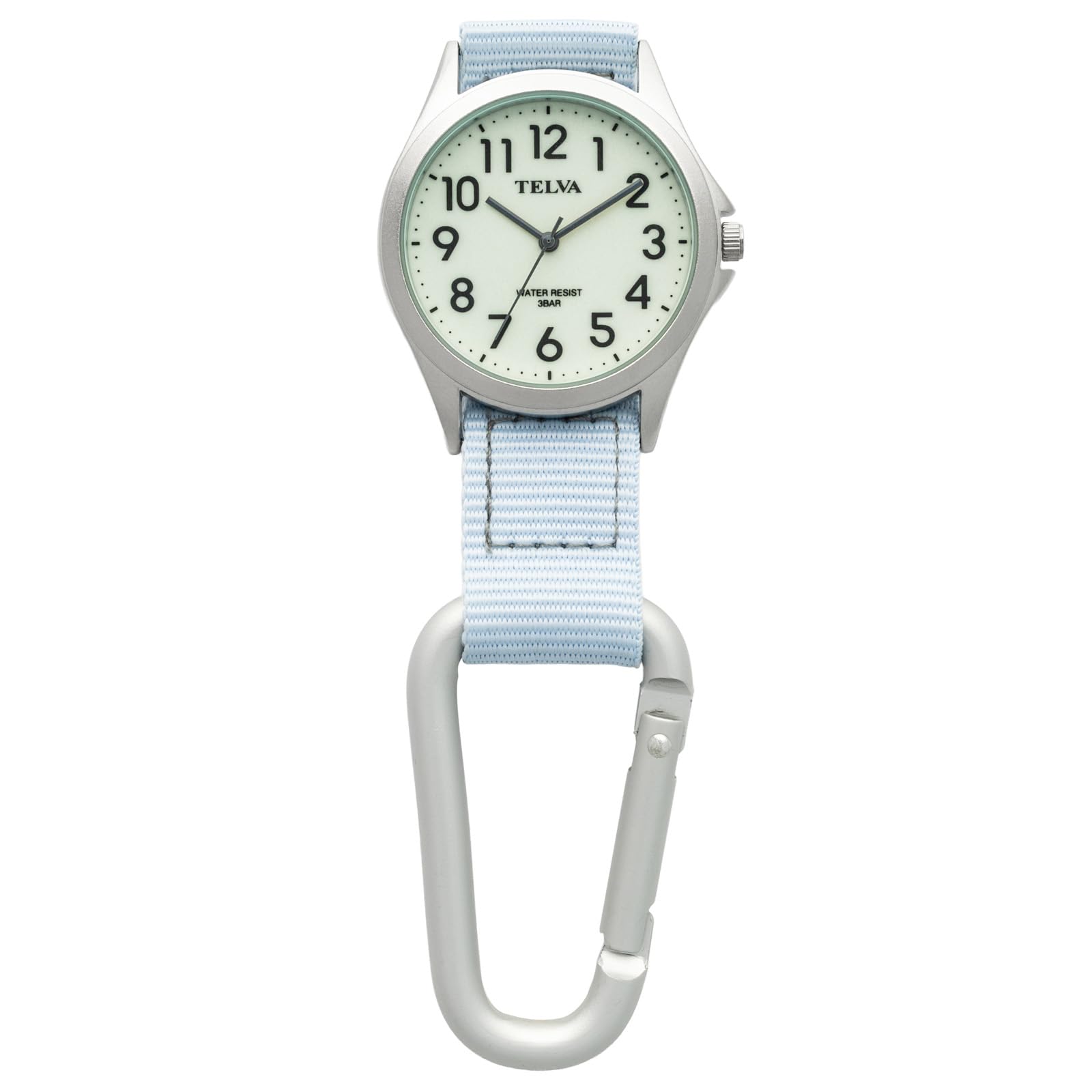 

CREPHA Keychain Carabiner Easy to for Watch, Watch, Analog, Waterproof, Read, Bags, Backpacks, Blue, AZ-CB-A4153-WTBL синій