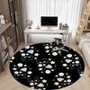 1pc Space Black Cats Office Round Area Rug, Indoor Mat Suitable For Office, Under Office Chairs Bedroom Living Room Home Decor, Room Deco