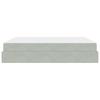 Bed Frame with Mattress 2 pcs Light Grey Velvet
