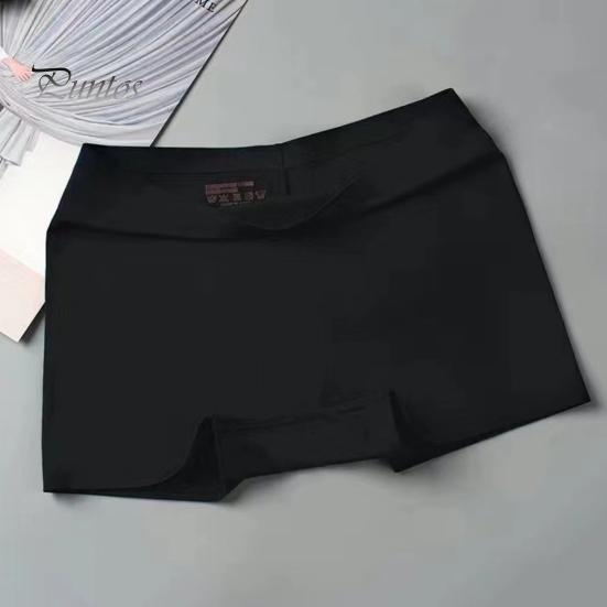 Pantalon de sécurité pour femme, haute élasticité, couleur unie, soie glacée, sans couture, anti-exposition, taille moyenne, séchage rapide, mini jupe, short intérieur, short de yoga, caleçon