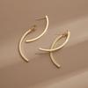 1 Pair Stud Earrings Simple Long Tassel Glossy Geometric Curved Decorative Gifts Women Arc Cross Drop Earrings Party Jewelry Fashion Accessory