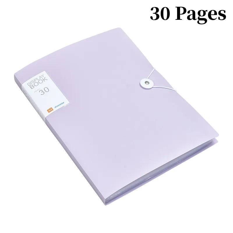 A4 File Folder Display Book 30 Pages Transparent Insert Paper Document Organizer Bag Office School Supplies Stationery