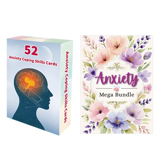 52 Anxiety Coping Skills Card Planner Stress Relief Teens Adults Mental Health Therapy Mindfulness