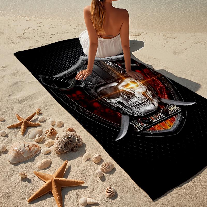 Las Vegas Raiders Mikrofaser Strandtuch, Leicht und Schnelltrocknend, für Sommerreisen, Strand-Essential, Schwimmbad
