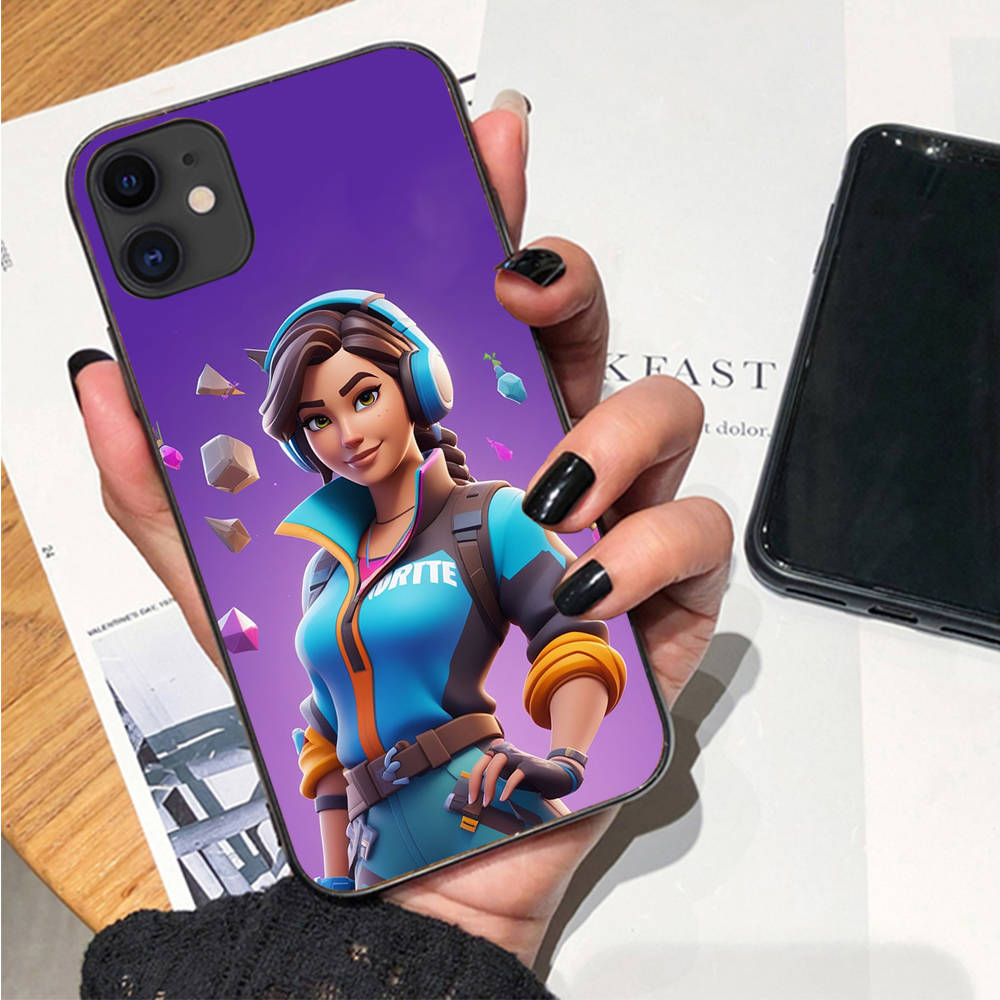 Case for iPhone 16 15 Plus 14 13 12 11 Pro 8 7 6S 6 SE 5S X XR XS Max Realme C30 C33 C31 9I Black Sofe Cover FI3 Fortnite Funny