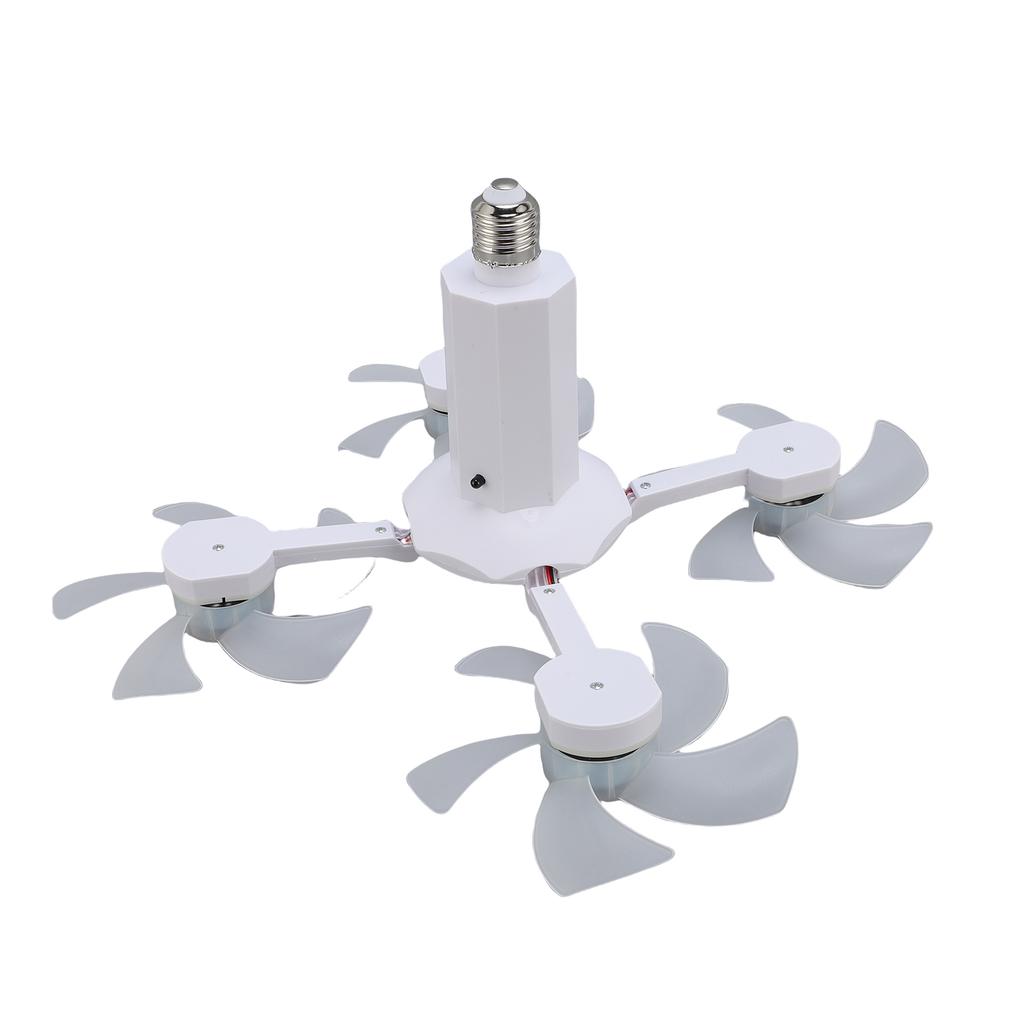 Ceiling Fan with LED Light Remote Control 3 Adjustable Speeds E27 Thread for Bedroom Living Room