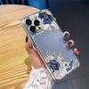 Przezroczyste Etui na Telefon z Wzorem Niebieskich i Białych Kwiatów Dla iPhone 17 16 15 14 Pro Max 13 12 11 XS X XR 7 8 Plus 16e 17Air Miękki Pokrowiec TPU