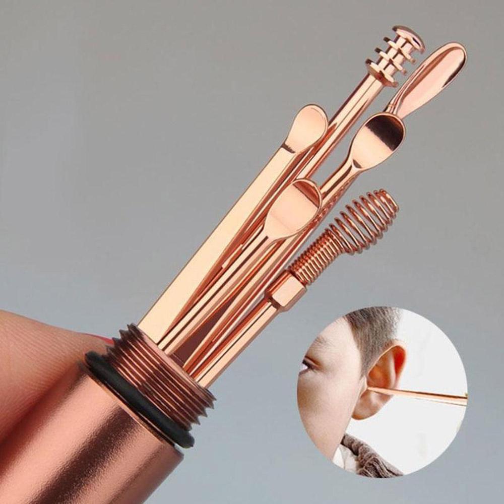 Multifunctional Earpick Stainless Steel Ear Spoon Earwax Removal Spiral Ear Pick Set Ear Care Tool