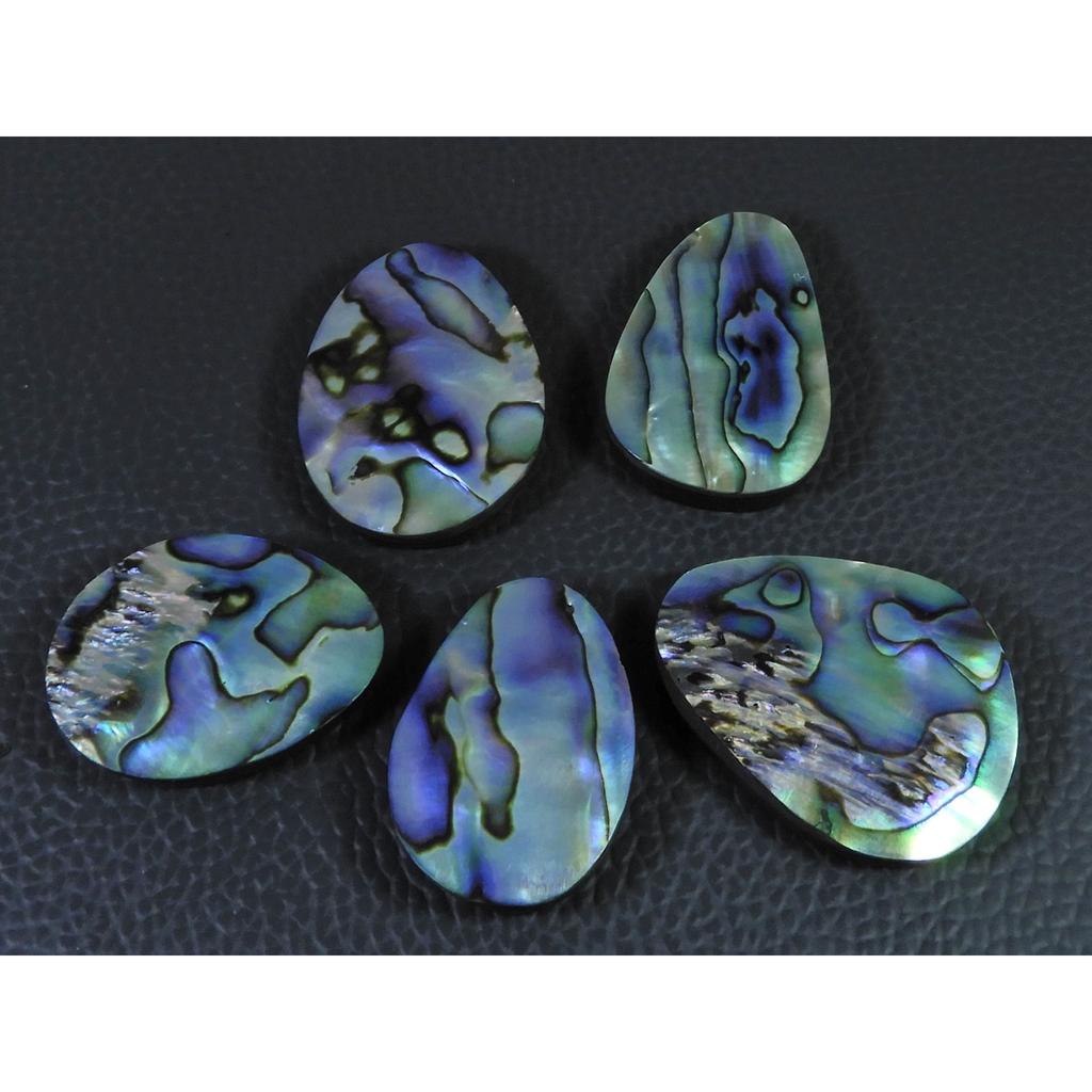 5Pcs Abalone Shell Fancy Cabochon Loose Natural Gemstone 210Cts. Lot 29-32MM C-1714
