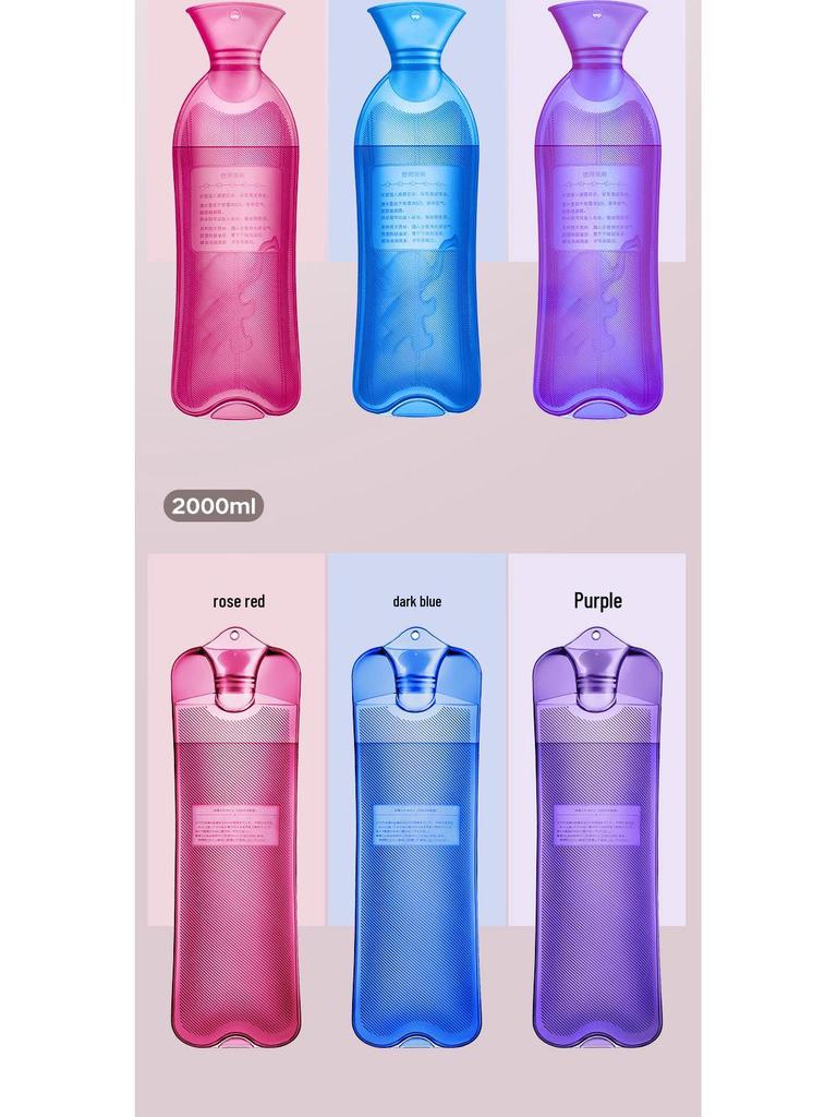 Große Heißwasserflasche für Bauch, Nacken und Rücken – Langes Streifendesign für die Wärmetherapie