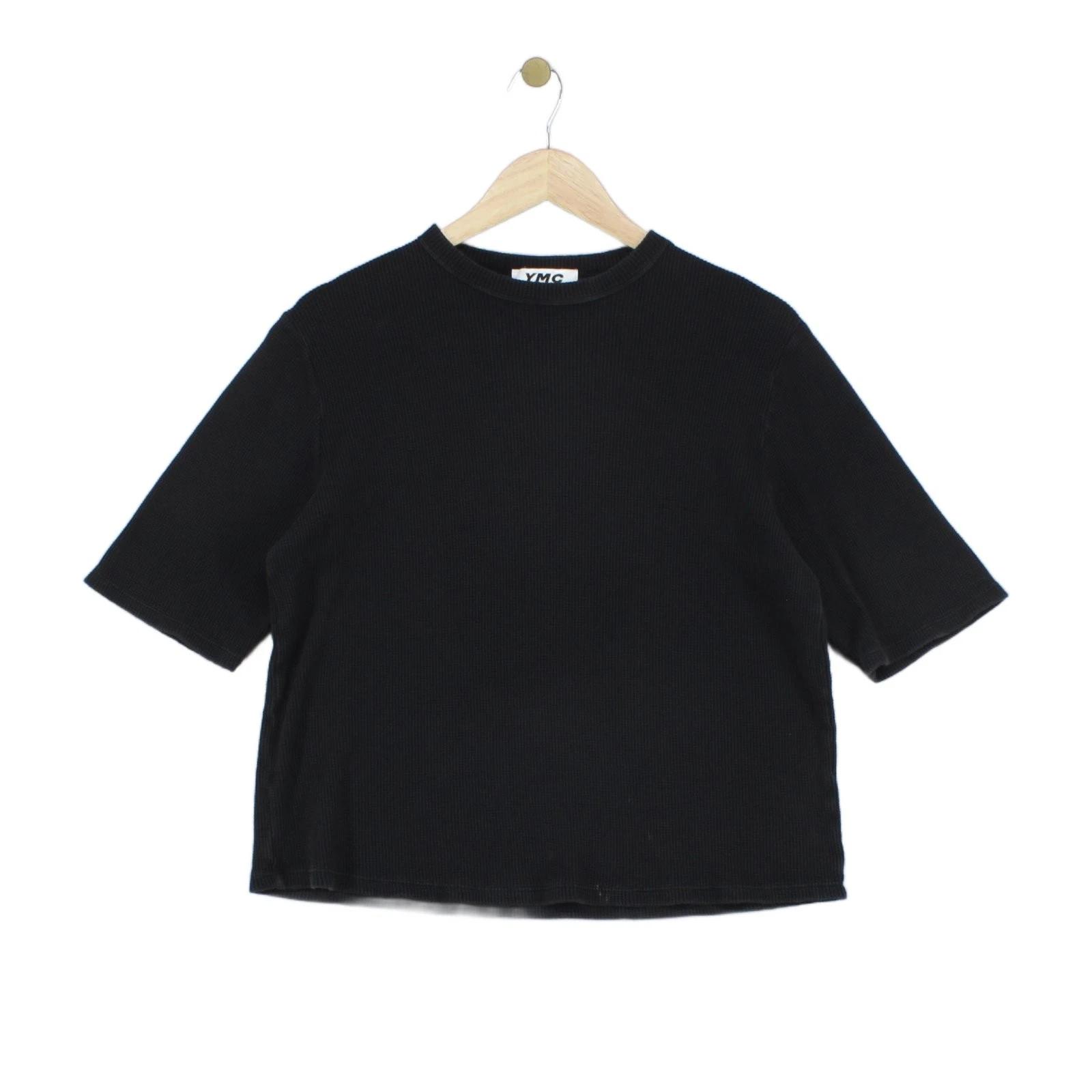 

Ymc T-Shirt Womens Size M Black Made In Portugal Ribbed Oversized Relaxed XL