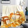 1PC Bread Thief Print Flannel Blanket, High quality All Seasons, Home Decor, Warmth and Comfort, Perfect for Christmas Gifts