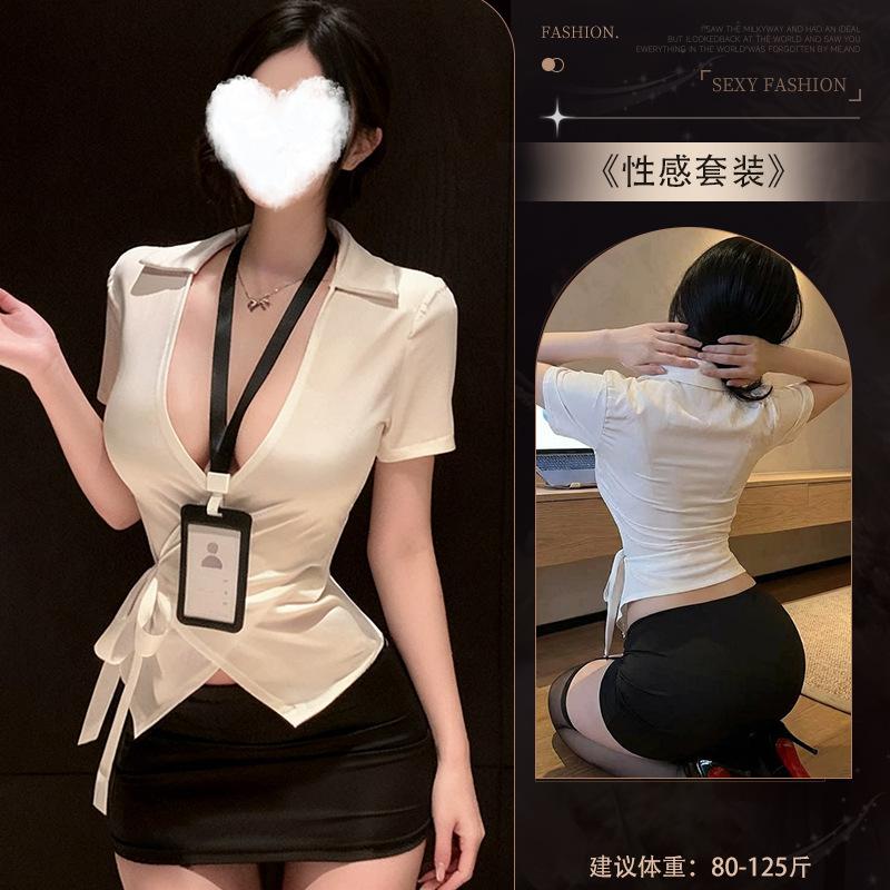 Sex lingerie sexy secretary hip skirt suit pure desire to flirt small chest uniform pajamas woman