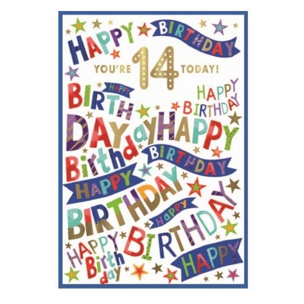 Simon Elvin YouÂ´re 14 Today Greetings Card (Pack of 6)