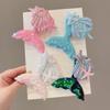 Girl Hair Clip Shine Sequins Mermaid Tail Hairpin with Cute Seashell Hair Accessories Girl Hairpin Mermaid Theme Metal Styling Clip Jewelry