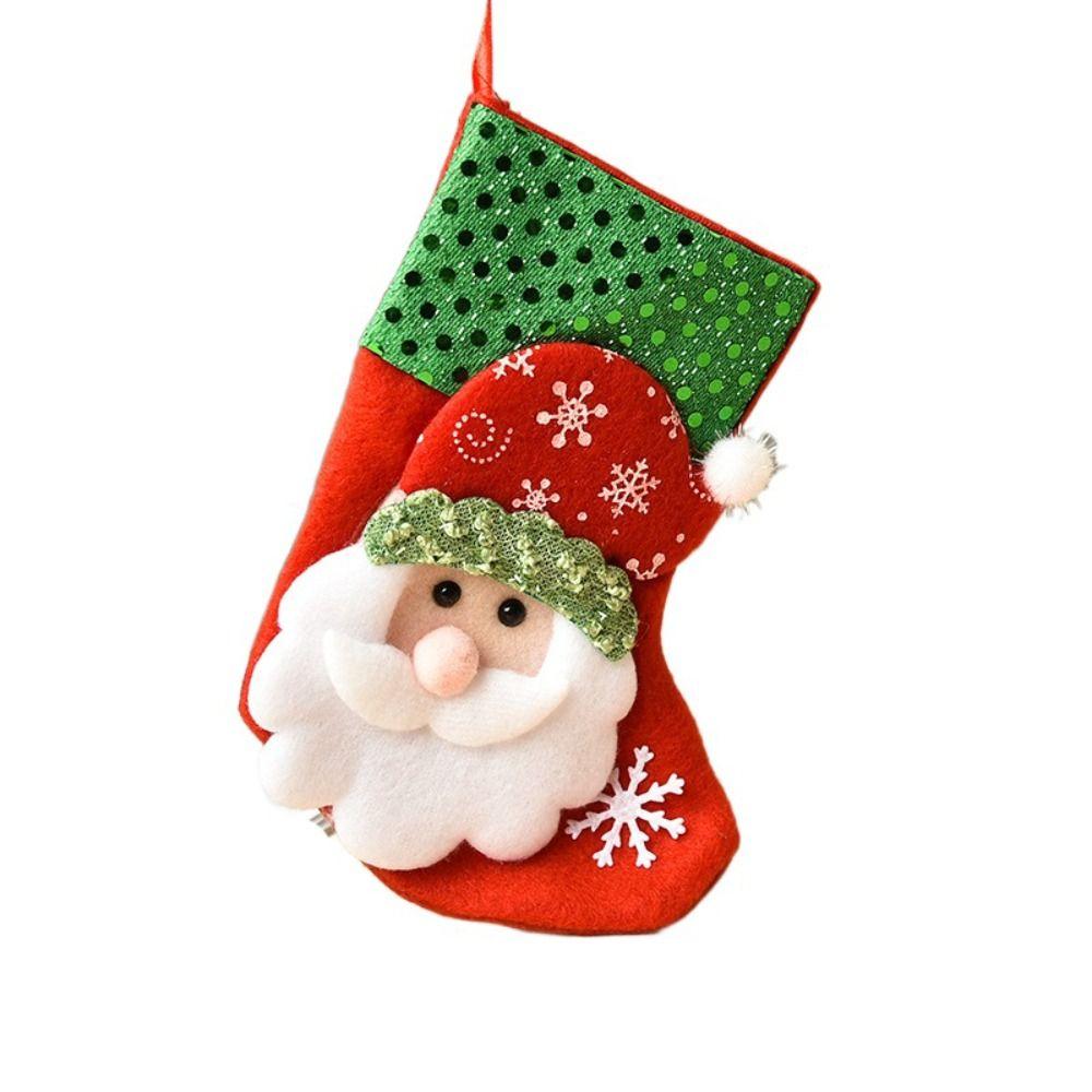 Thickened Christmas Socks Candy Bag Santa Claus Elk Snowflake Christmas Tree Decorations  Kids