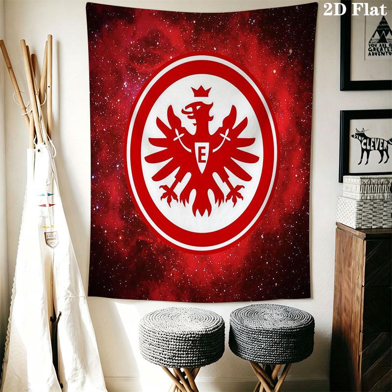 Eintracht Frankfurt Logo Wandbehang Bedruckte Stoffdecke Dekorative Wandteppiche für Schlafzimmer Wohnzimmer Heimdekoration