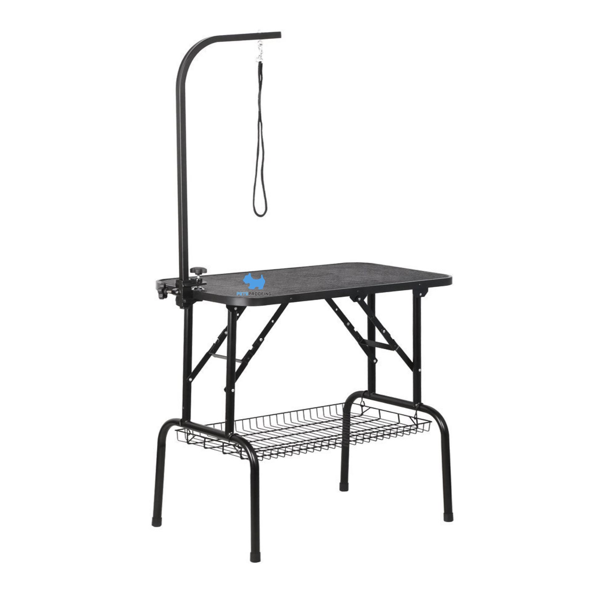 

Foldable Stainless Steel Pet Grooming Table with Non-Slip Top 76cm x 46cm x 76cm
