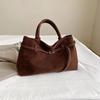 Buckle Decorative Design Solid Faux Suede Handbag Large Capacity Hasp Casual Tote 2026 Hot Sale Bags for Women Bolsas Femininas